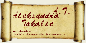 Aleksandra Tokalić vizit kartica